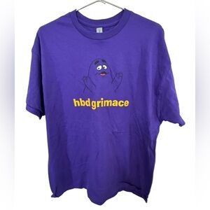 Happy Birthday HBD Grimace McDonalds Gildan Purple Heavy Cotton T-Shirt Men’s XL